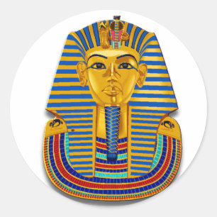 King Tut Mask Runder Aufkleber