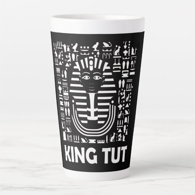 King tut pharaoh egyptian Hieroglyphe Alphabet Milchtasse (Vorderseite)