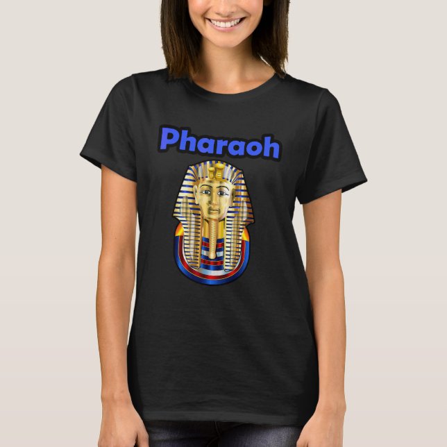 King Tut Pharaoh farbenfrohe goldene Gesichtsmaske T-Shirt (Vorderseite)