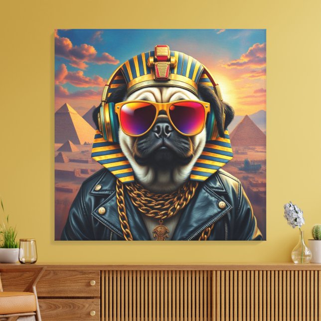 KING TUT PUG COOL 7 LEINWANDDRUCK (Insitu (Wohnzimmer))