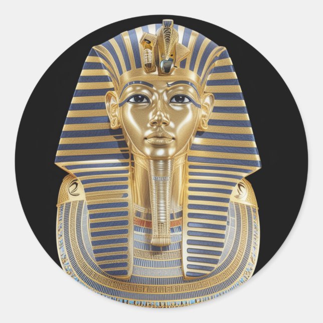 King Tutankhamun Round Glossy Stickers (Vorderseite)