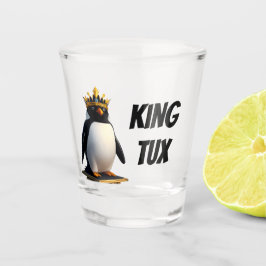 King Tux Linux Penguin Shot Glass Schnapsglas