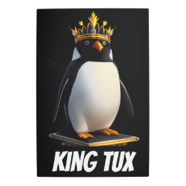 King Tux Linux® Pinguin Metal Wall Art