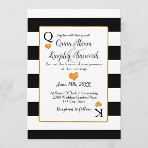 King- und Queen-Cards für Hochzeiten, Schwarz und  Einladung
