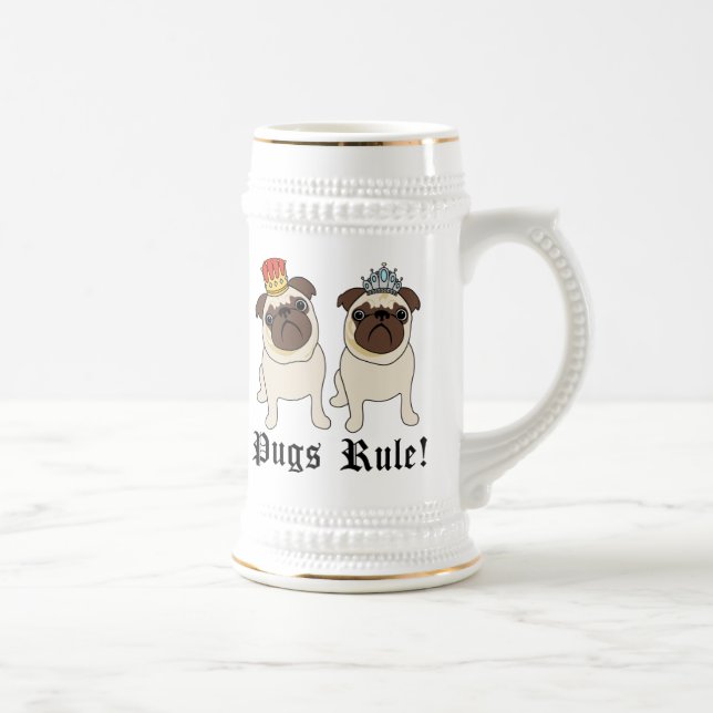 KIng und Queen Mops Tasse (Rechts)