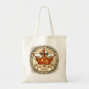 King Vater Banner Crown individuelle Name Tote Tas Tragetasche
