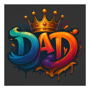 King Vater Crown Graffiti Crowned mit Liebe und St Fotodruck