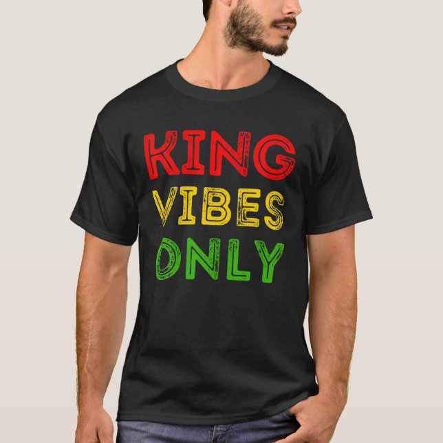 King Vibes Only Junenth Melanin Black Men Boys Vat T-Shirt (Vorderseite)