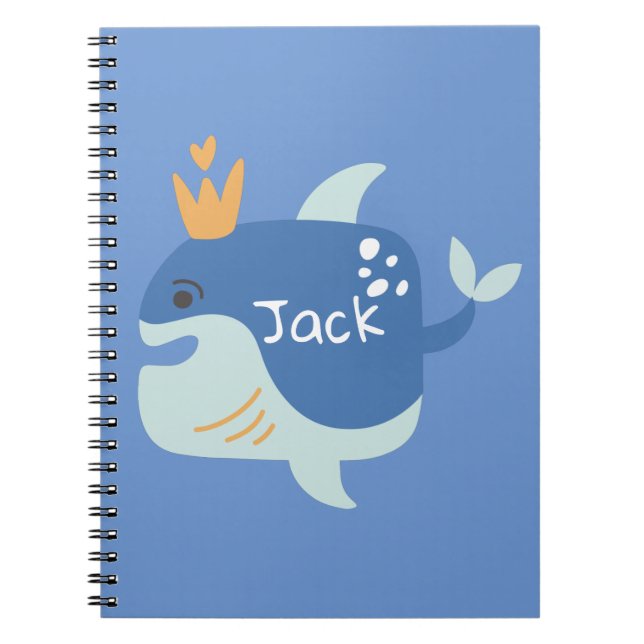 King Whale Sea Animals Kinderbuch Notizblock (Vorderseite)