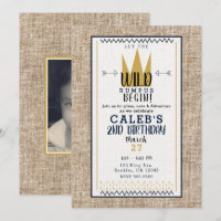 King Wild Thing Gold Crown Burlap Party Foto