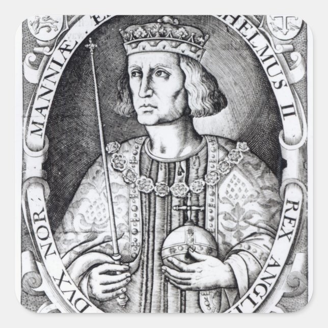 King William II von England, 1618 Quadratischer Aufkleber (Vorderseite)