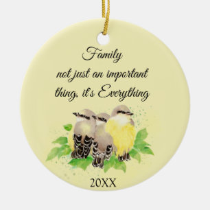 Kingbird Inspiration Family Quote Art Keramik Ornament