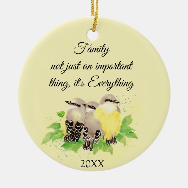 Kingbird Inspiration Family Quote Art Keramik Ornament (Vorne)