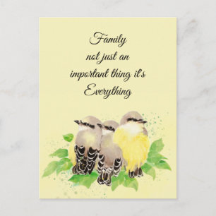 Kingbird Inspiration Family Quote Art Postkarte