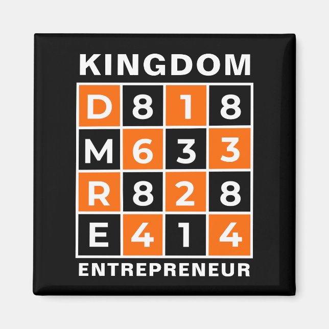 KINGDOM ENTREPRENEUR Christlich Bibel Vers Magnet (Vorne)