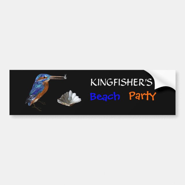 KINGFISCHEREI, Electric Blue, Black Autoaufkleber (Vorne)