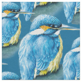 Kingfisher Aquarellvogel mit blauem Stoff
