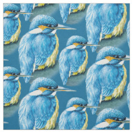 Kingfisher Aquarellvogel mit blauem Stoff