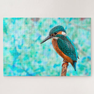 Kingfisher Bird Blue Abstrakt Puzzle
