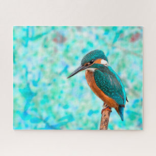 Kingfisher Bird Blue Abstrakt Puzzle