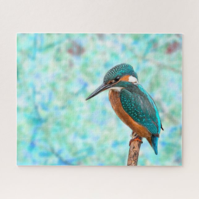 Kingfisher Bird Blue Abstrakt Puzzle (Horizontal)