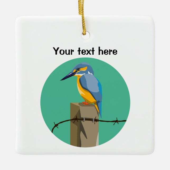 Kingfisher Bird Keramikornament (Vorderseite)