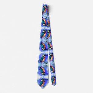 Kingfisher Bird Neck Tie Blue Krawatte