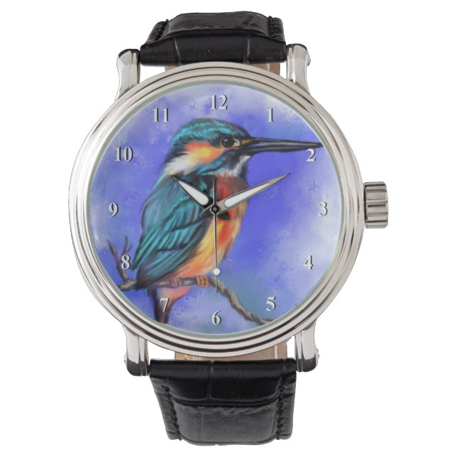 Kingfisher Bird Watch Armbanduhr (Vorderseite)