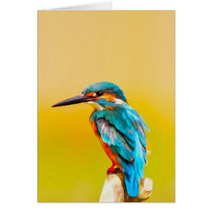 Kingfisher Bird Watercolor Portrait