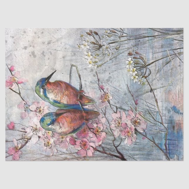 Kingfisher Birds Decoupage Tissue Paper Seidenpapier (Vorderseite)