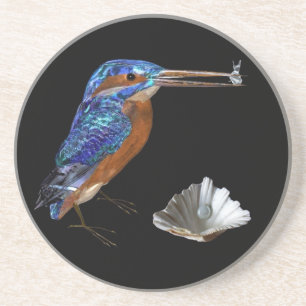 KINGFISHER, Blue Sapphire, Black Getränkeuntersetzer