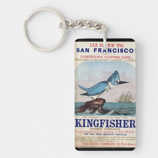 Kingfisher Clipper Segelschiff 1855 Schlüsselanhänger (Vorderseite)