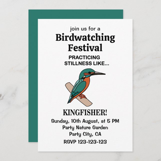 Kingfisher, der die Stille wie Kingfisher praktizi Einladung (Vorne/Hinten)