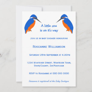 Kingfisher Design Baby Dusche Einladung