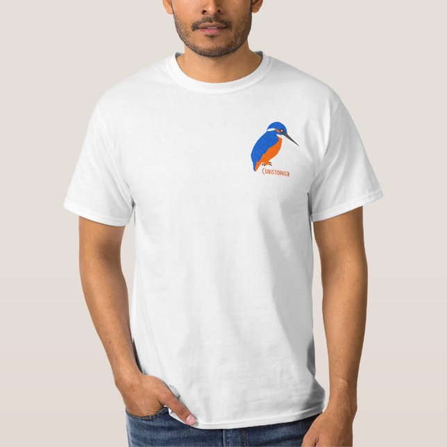 Kingfisher Design einfach Name hinzufügen T-Shirt (Vorderseite)