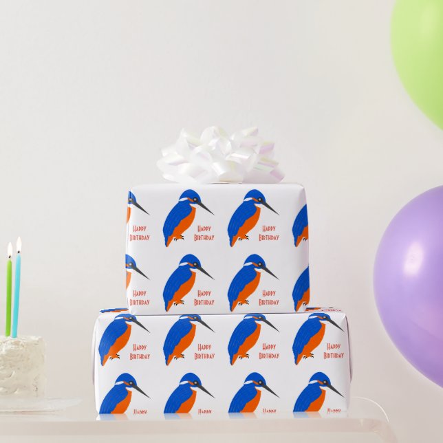 Kingfisher Design Geburtstagsgeschenk Geschenkpapier (Partygeschenke)