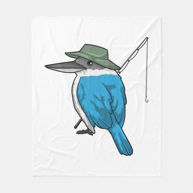 Kingfisher Fisher Angelrute Fleecedecke (Vorderseite)