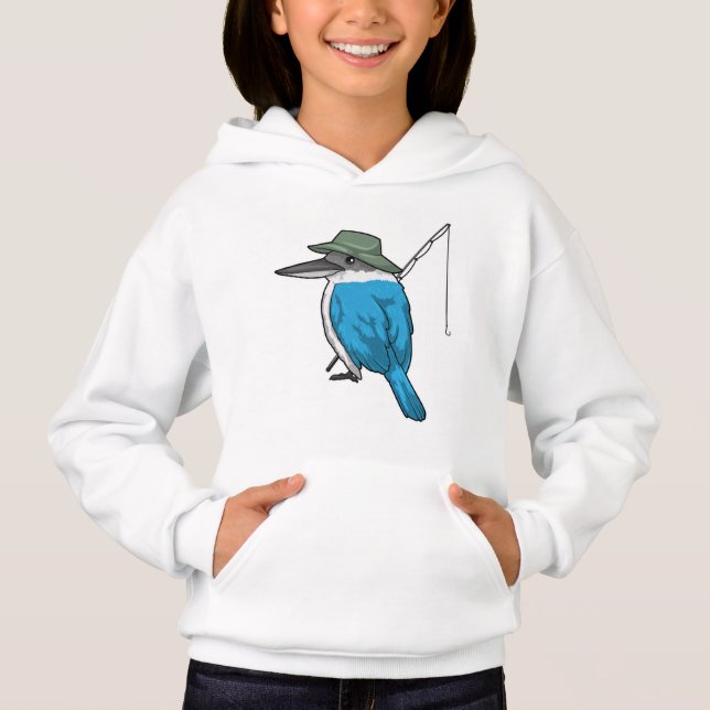 Kingfisher Fisher Angelrute Hoodie (Vorderseite)
