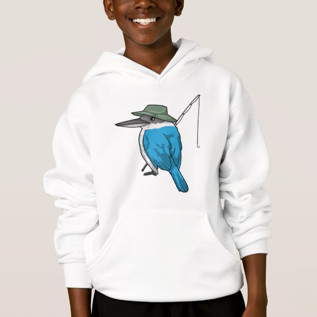 Kingfisher Fisher Angelrute Hoodie (Vorderseite)