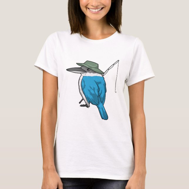 Kingfisher Fisher Angelrute T-Shirt (Vorderseite)