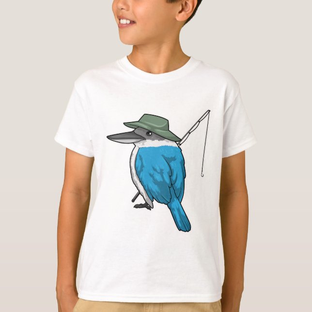 Kingfisher Fisher Angelrute T-Shirt (Vorderseite)