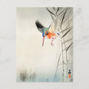 Kingfisher Hunting - Ohara Koson - Vintage Kunst Postkarte