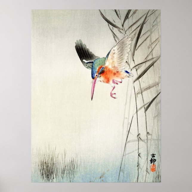 Kingfisher Jagd - Ohara Koson - Vintag Art. 18A Poster (Vorne)