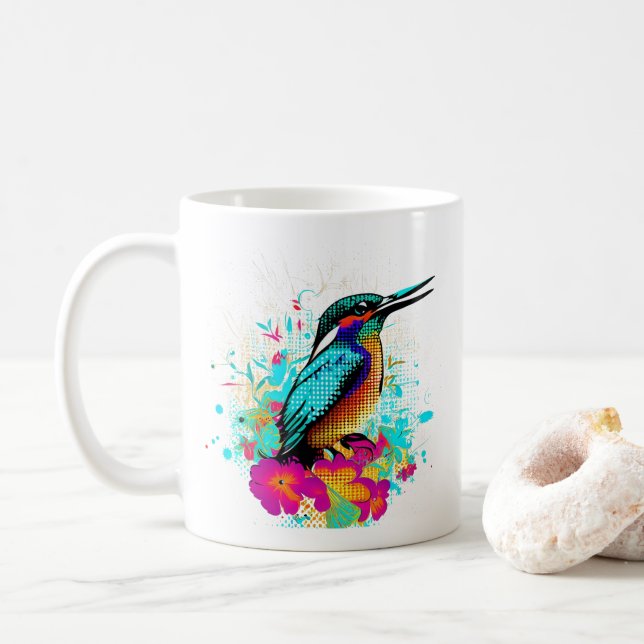 Kingfisher-Kaffee-Tasse Kaffeetasse (Mit Donut)