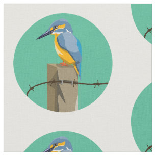 Kingfisher Kotare NZ Vogel Stoff