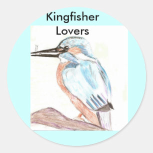 Kingfisher Lover Runder Aufkleber