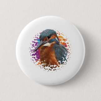Kingfisher mit farbigem Hintergrund Button