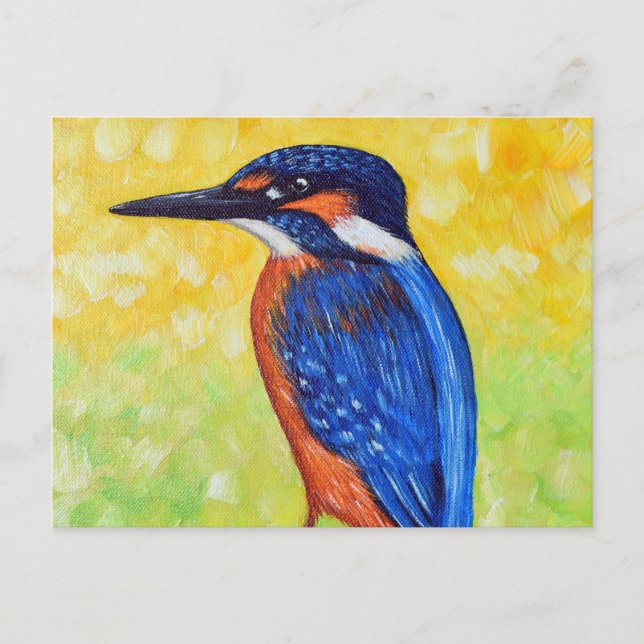 Kingfisher Painting Postcard Postkarte (Vorderseite)