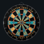 Kingfisher Tartan Dart Board Dartscheibe<br><div class="desc">Kariertes Design in kingfisher Farben. Nahtloses Muster. Zwei benutzerdefinierte Textbereiche auf dem äußeren Ring.</div>