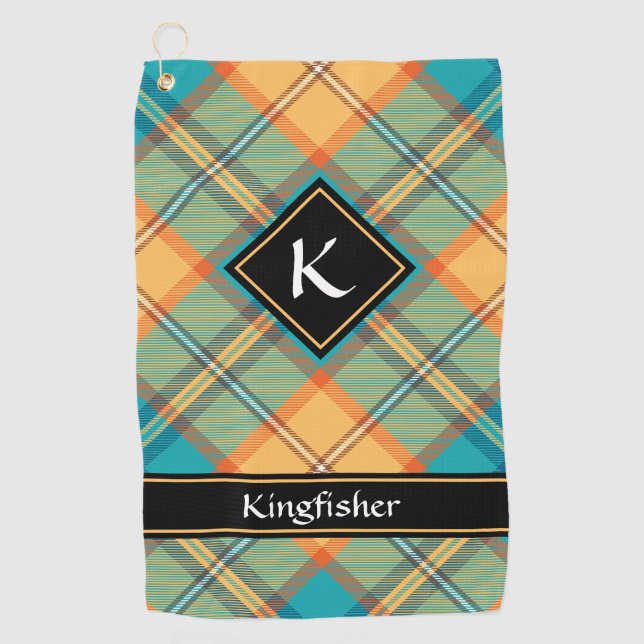 Kingfisher Tartan Golf Towel Golfhandtuch (Vorderseite)